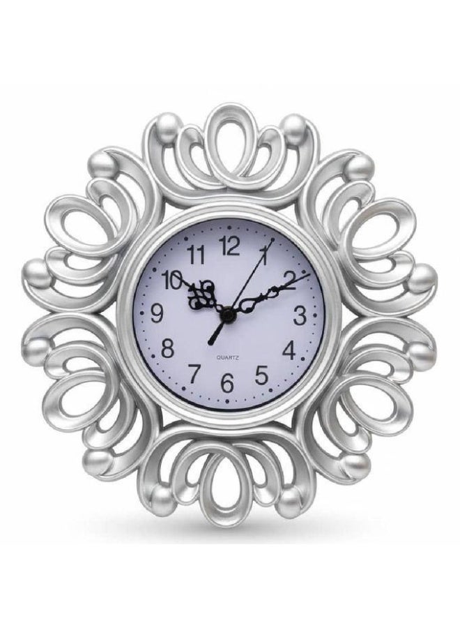 Decorhills Creative Modern Wall Clock Silver | Large Decorative Silent Wall Clock for Living Room Bedroom Office Hotel | Premium Minimalist Home Wall Decor - Image 1